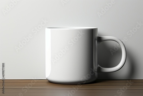 Blank enamel mug 3D rendering offers a versatile white mockup