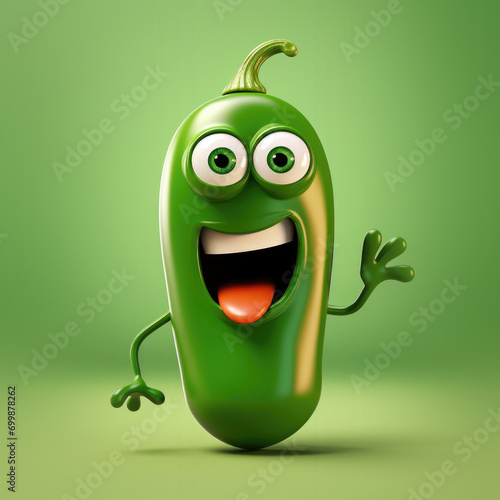 Cute Cartoon Jalapeño Chara...