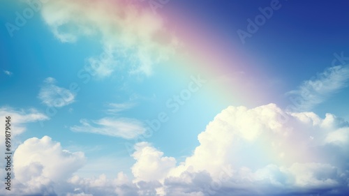 Clouds with rainbow colors reflecting through them