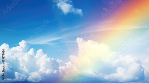 Colorful clouds in a bright blue sky