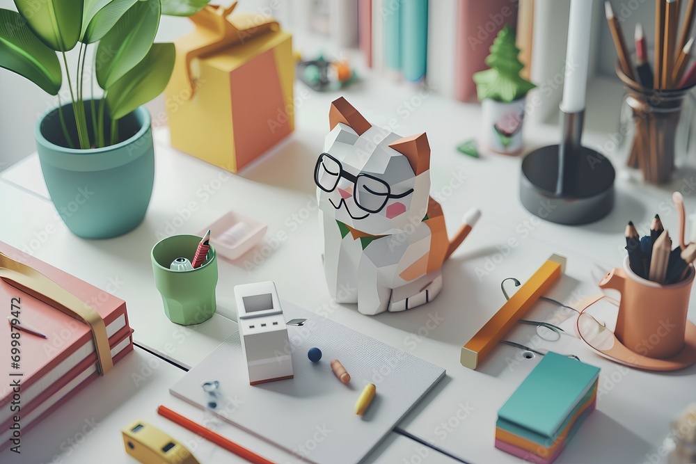 ネコちゃんと文具
