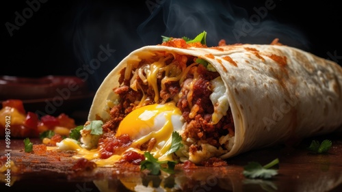 Breakfast burrito with egg