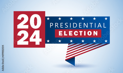 Vote. Every voice matters. Vector banner template for US presidential election. Election day. Usa debate of president voting 2024. Election voting poster. Vote 2024 in USA, banner design