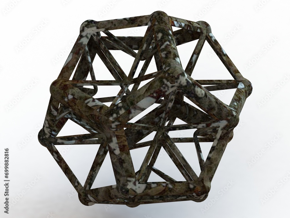 Wireframe Shape Excavated Dodecahedron 3D print model Wireframe Shape Excavated Dodecahedron 3D print model