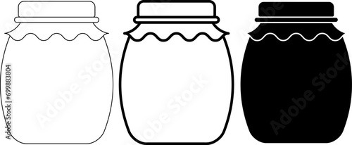 outline silhouette jar icon set