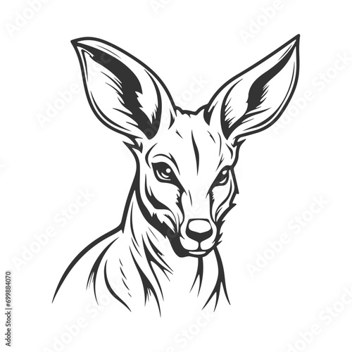 Kangaroo Illustration Clip Art Design Shape. Animal Silhouette Icon Vector.