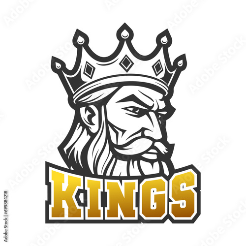 Kings Illustration Clip Art Design Shape. Mascot Silhouette Icon Vector.