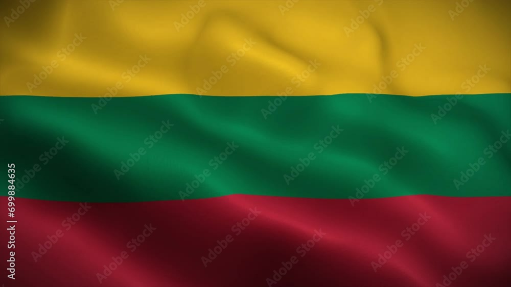 Lithuania flag waving animation, perfect loop, official colors, 4K video Lithuania flag waving animation, perfect loop, official colors, 4K video
