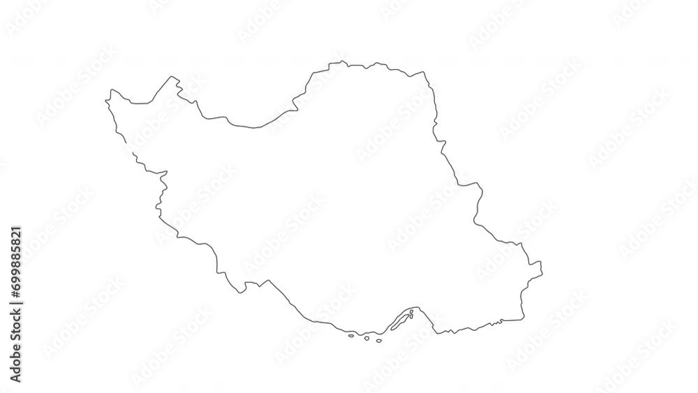 animated sketch map of the country of Iran animated sketch map of the country of Iran