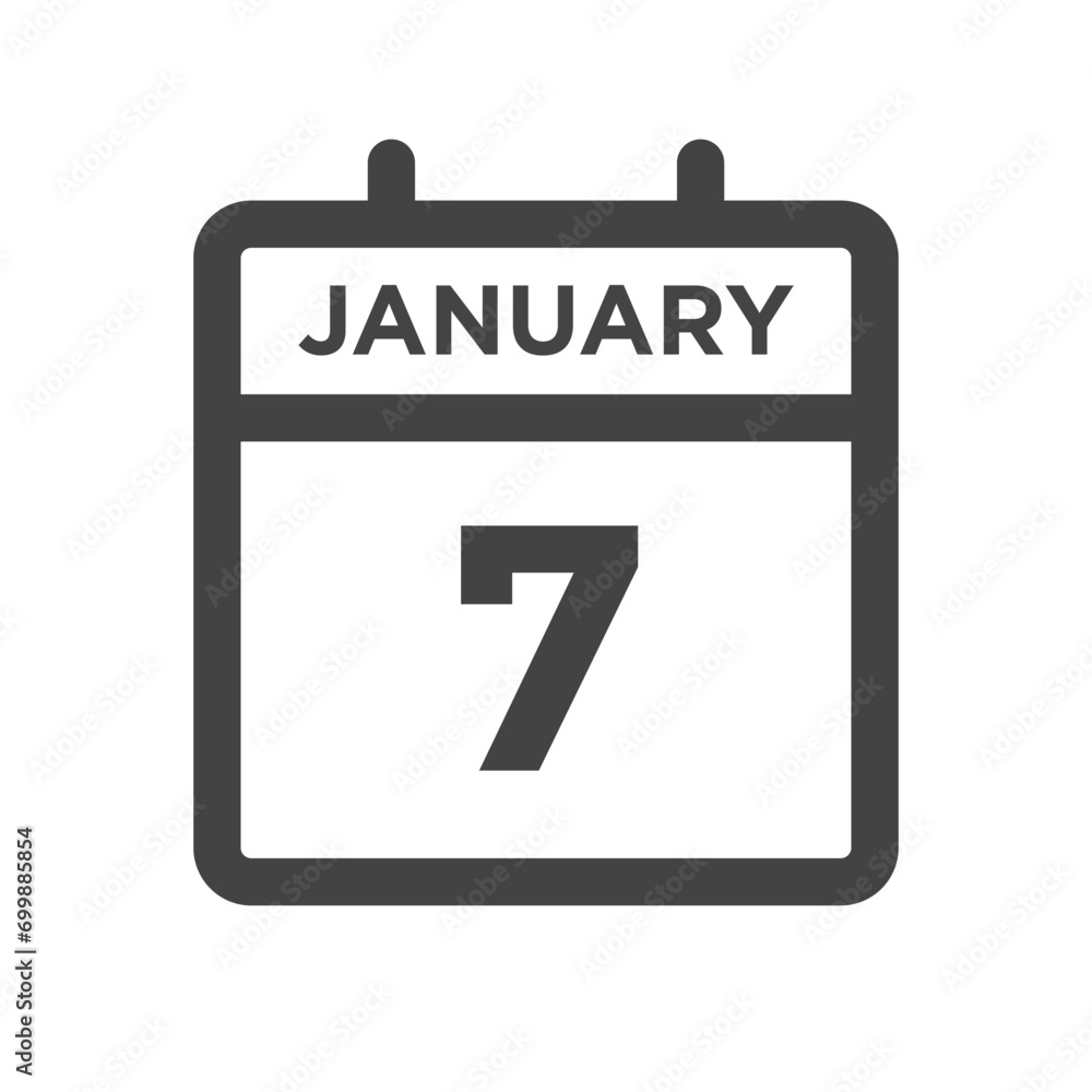 January 7 Calendar Day or Calender Date for Deadlines or Appointment January 7 Calendar Day or Calender Date for Deadlines or Appointment