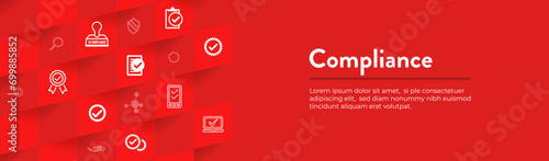 Compliance Web Header Banner with Approval and checkmark icons