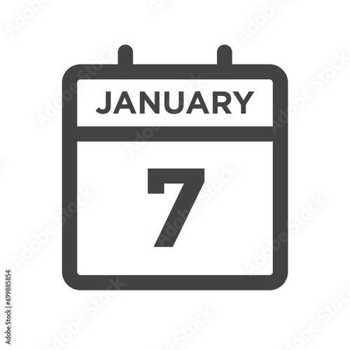 January 7 Calendar Day or Calender Date for Deadlines or Appointment photo