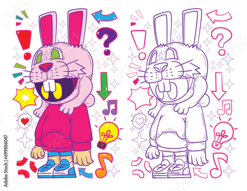 Wallpaper Mural cute animal doodle illustration for book drawing page Torontodigital.ca