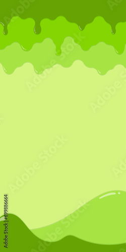 フレーム素材_垂れた液体_緑