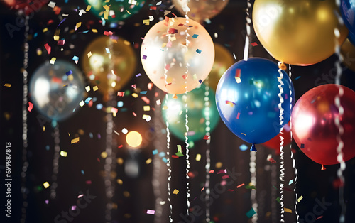 Wallpaper Mural Colorful Balloons At a Party with Confetti Torontodigital.ca