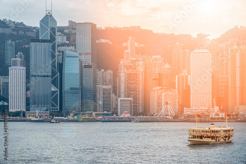 Canvas Print Cityscape and skyline at Victoria Harbour in Hong Kong city
