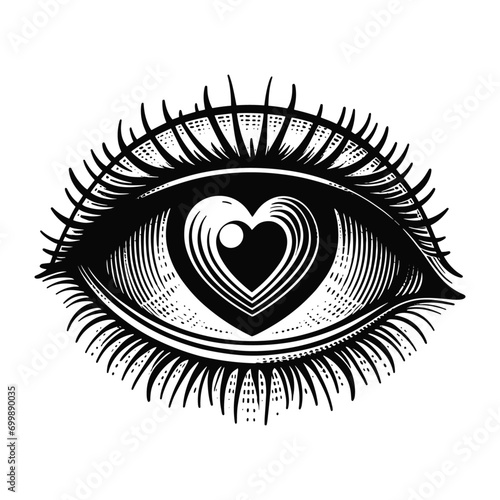 heart-shaped eye vector valentines day sketch