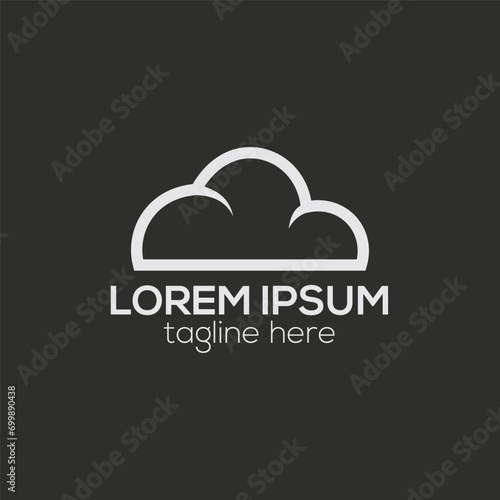Cloud logo design concept isolated vector template illustration