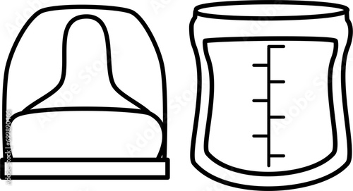 Breastfeeding equipment doodle, breast pump doodle