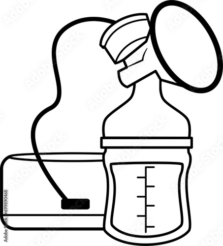 Breastfeeding equipment doodle, breast pump doodle