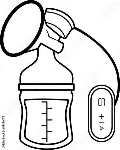 Breastfeeding equipment doodle, breast pump doodle