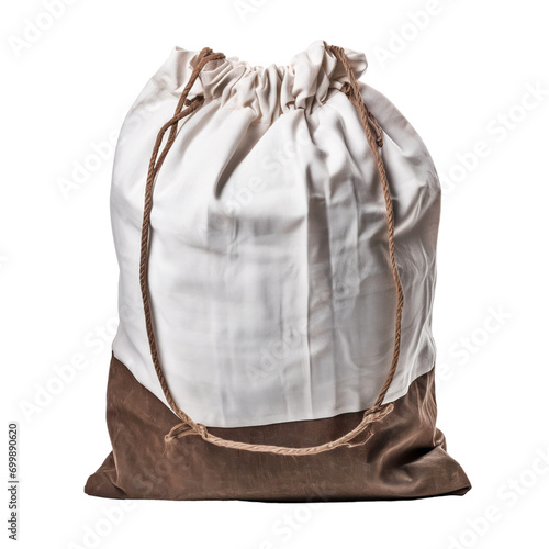 Laundry bag with clipping path isolated on transparent background
