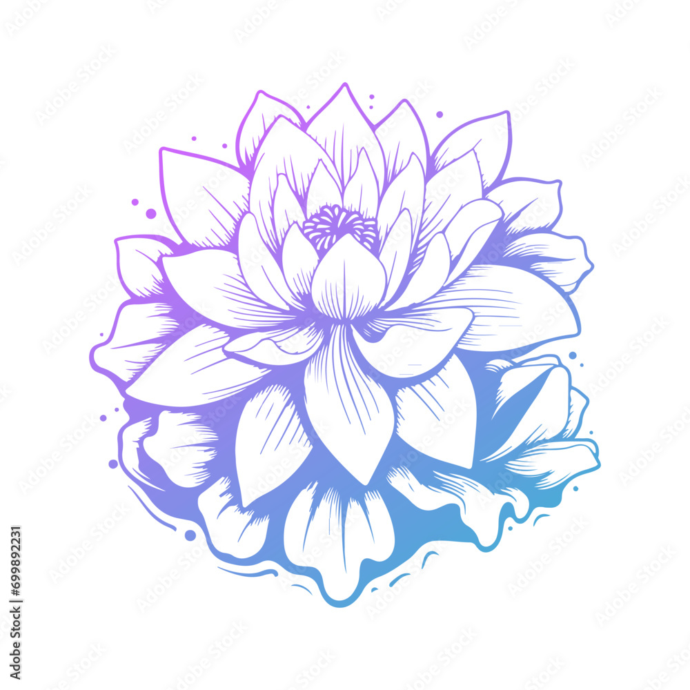 Lotus Illustration Clip Art Design Shape. Flower Silhouette Icon Vector.