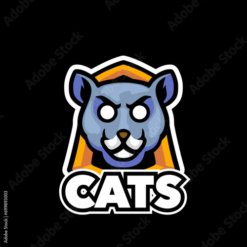 Cat mascot sport logo design