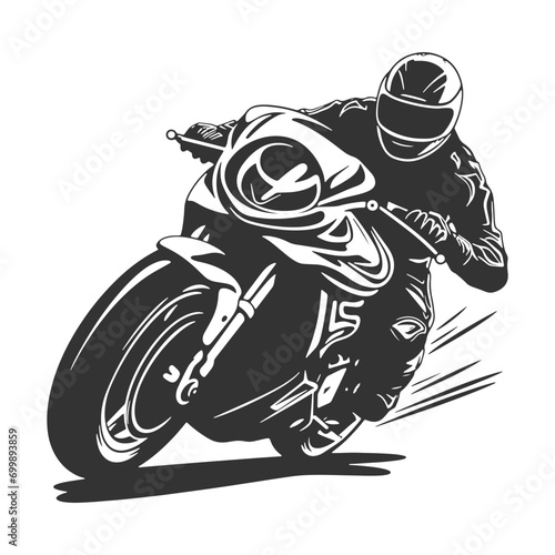 Motorcycle Illustration Clip Art Design Shape. Bike Silhouette Icon Vector.