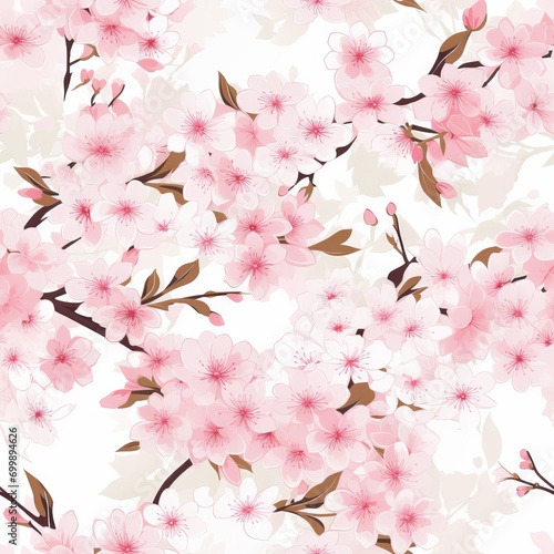 seamless pattern background showcasing a symphony of cherry blossoms in full bloom