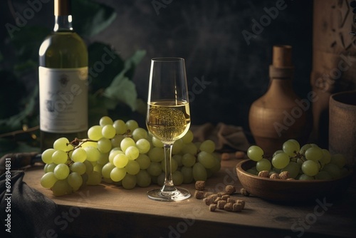 A description of white wine made from white grapes. Generative AI