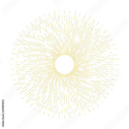 Flat spiral sunburst yellow vintage illustration vector