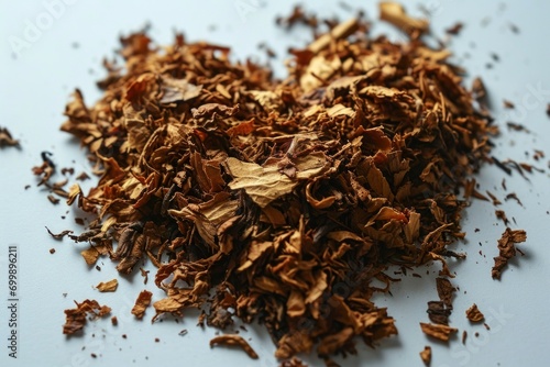 Tobacco close-up. Background with selective focus and copy space