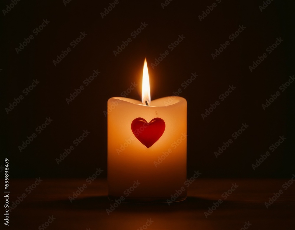 Candles for Valentine's Day on February 14th. Background with selective focus and copy space Candles for Valentine's Day on February 14th. Background with selective focus and copy space