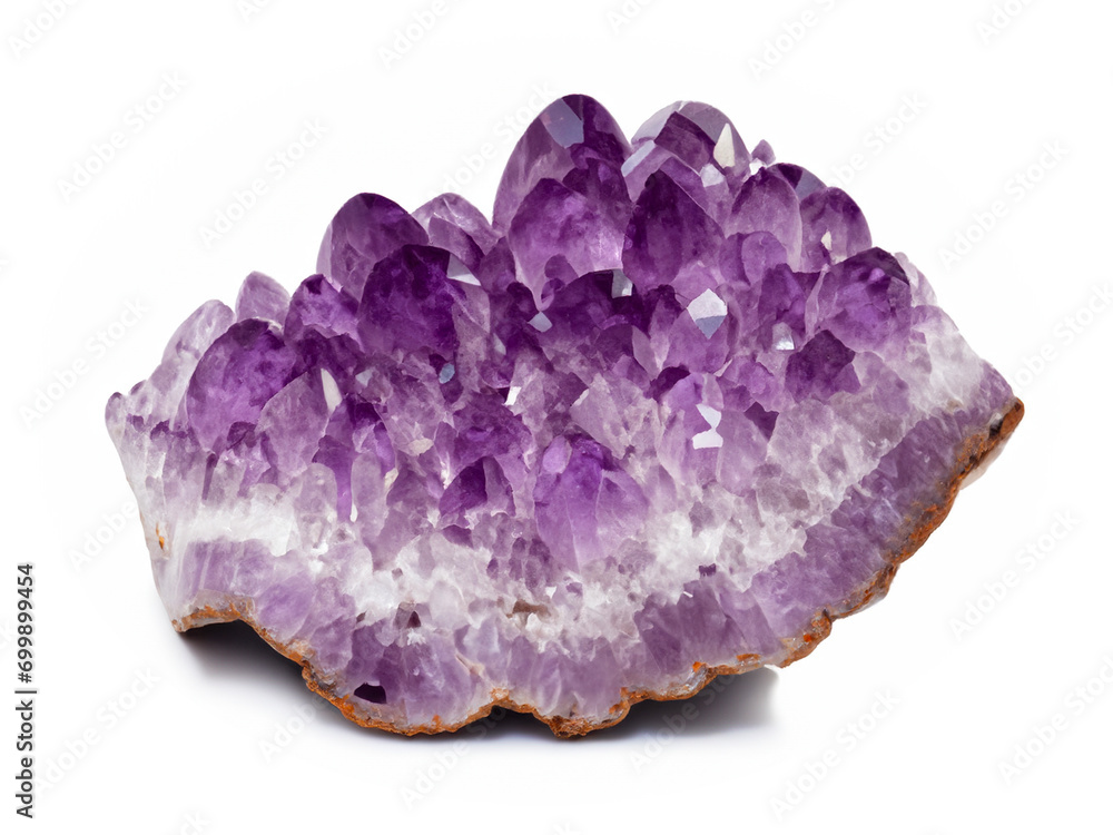 Fototapeta premium amethyst crystal geode geological isolated on white