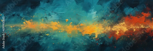 colorful paint splatter on a dark dark background, generative AI