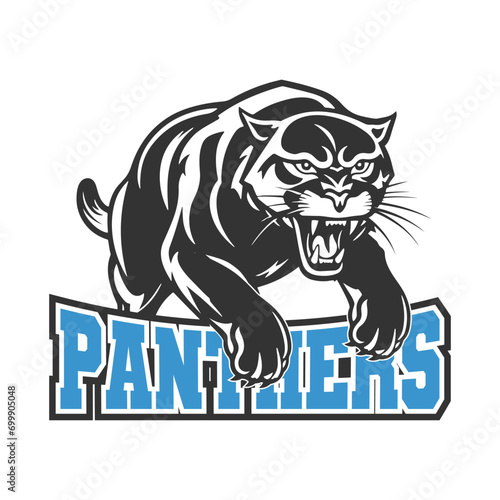 Panthers Illustration Clip Art Design Shape. Mascot Silhouette Icon Vector.