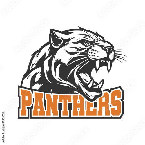 Panthers Illustration Clip Art Design Shape. Mascot Silhouette Icon Vector.
