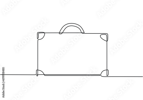 Suitcase one line drawing