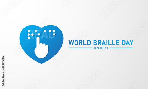 World Braille Day January 4 Background Vector Illustration