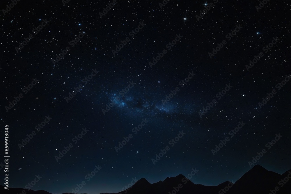 a high quality stock photograph of a single universe sky dark black with shiny stars