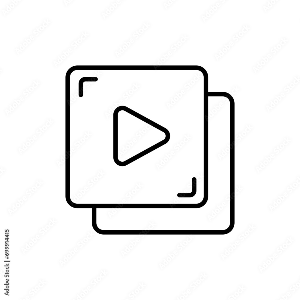 Video playlist outline icons, minimalist vector illustration ,simple transparent graphic element .Isolated on white background Video playlist outline icons, minimalist vector illustration ,simple transparent graphic element .Isolated on white background