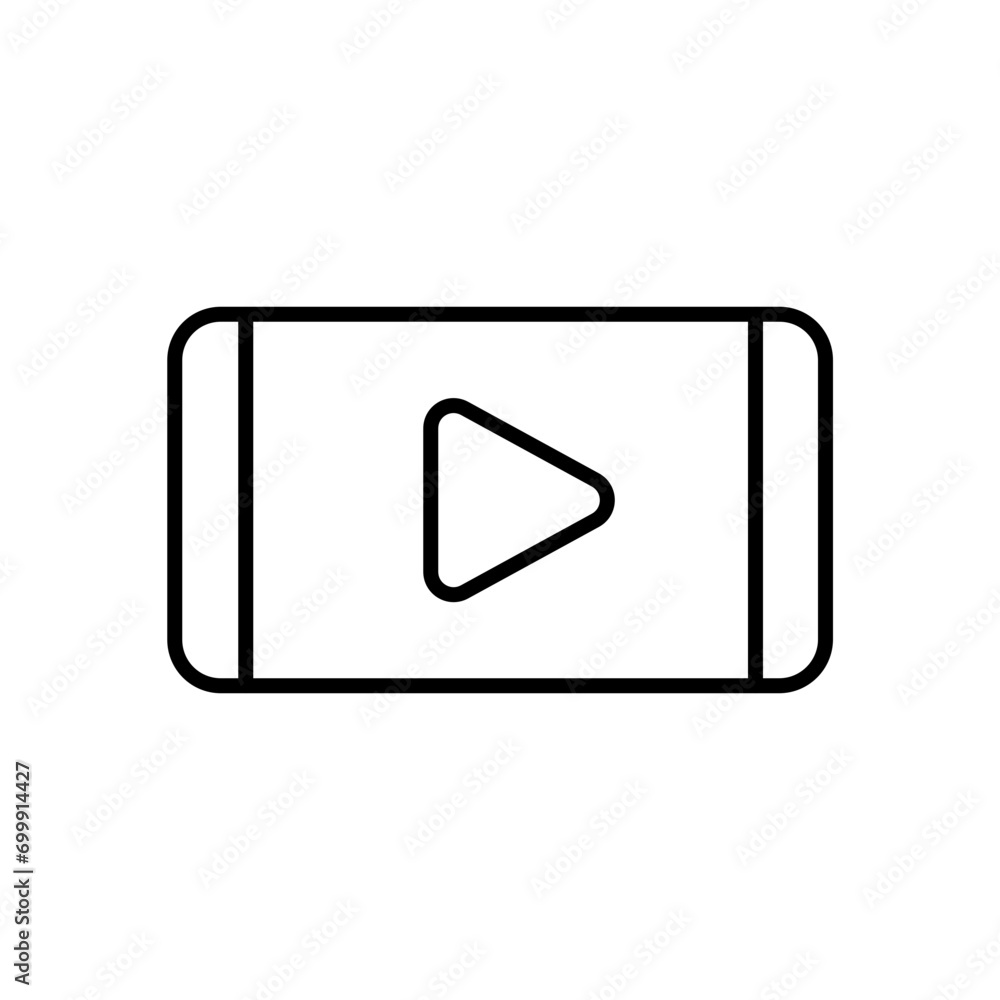 Mobile video outline icons, minimalist vector illustration ,simple transparent graphic element .Isolated on white background Mobile video outline icons, minimalist vector illustration ,simple transparent graphic element .Isolated on white background