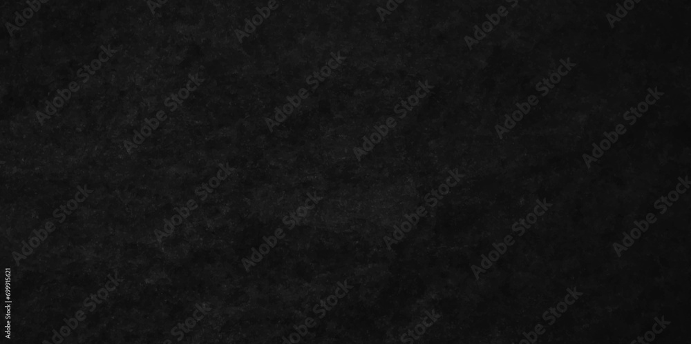 Old texture of blackboard and chalkboard rough background. Panorama dark grey black slate background or texture. Vector black concrete texture. Stone wall background.