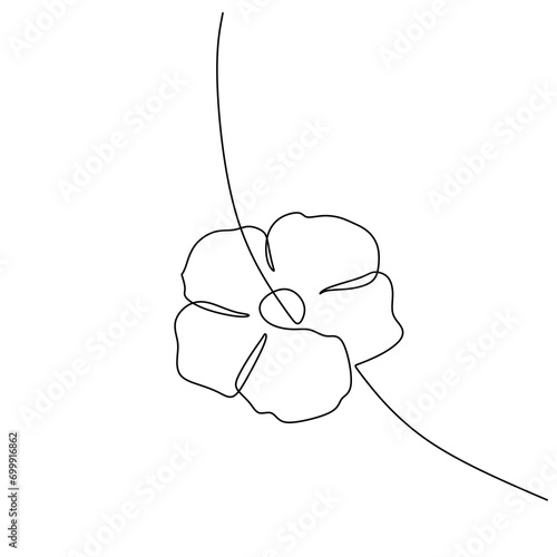 Lotus flower in continuous line art drawing