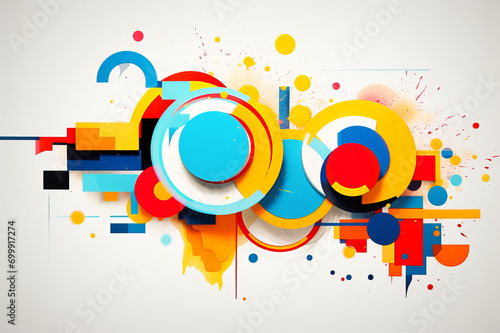 Abstract Colorful Shapes Background Generated By AI