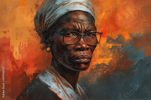 Illustration of Sojourner Truth for Women's History Month, capturing her determination and strength.