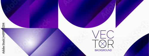 Serene gradient template. Circles and triangles mingle in minimalist perfection. Gentle fusion of forms and hues creates balanced yet captivating backdrop, embodying modern sophistication