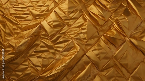 A quilt background with a gold as its inspiration.  AI Generated photo