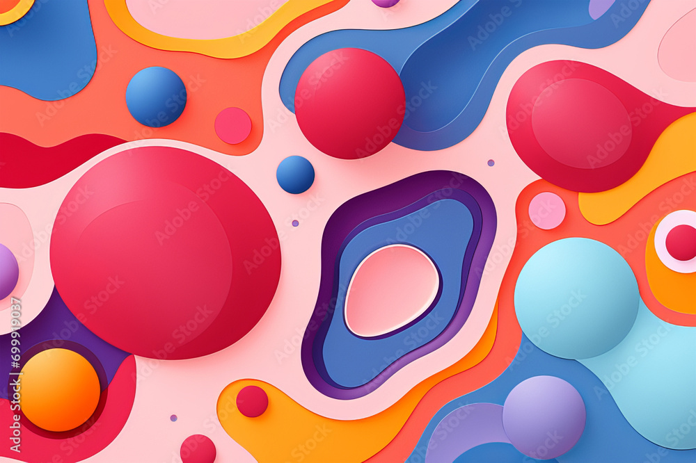 Abstract Colorful Shapes Background Generated By AI